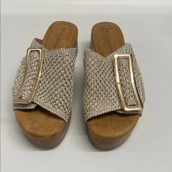 Kelsi Dagger Women's Gold Buckle Mules - Picture 3 of 3